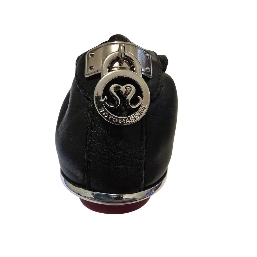 Soto Massini Milano Black Vegan Leather Orthotic Ballet Flats Silver Buckle 9-10 - Picture 3 of 7